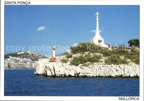 Santa Ponsa Mallorca Islas Baleares Kuestenpartie mit Kreuz Kat. Calvia