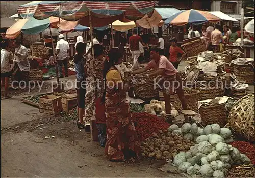 Malaysia Malaya A Vegetable Market Kat. Malaysia