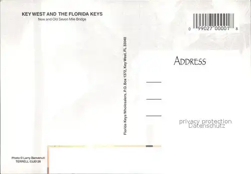 Key West Seven Mile Bridge Air view Kat. Key West