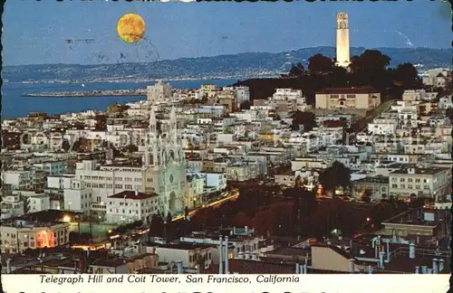 San Francisco California Fliegeraufnahme mit Telegraph Hill and Coit Tower Kat. San Francisco