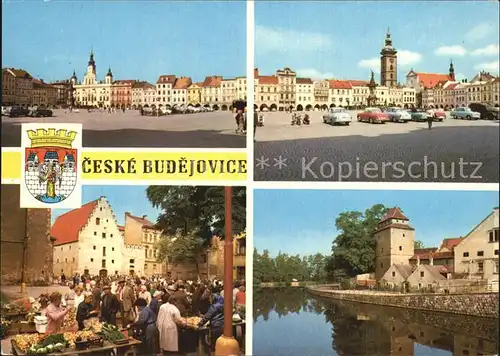 Ceske Budejovice Altstadt Partie am Wasser Markt Kat. Budweis Ceske Budejovice