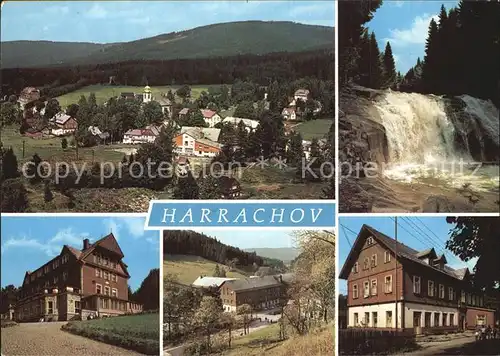 Harrachov Harrachsdorf mit Wasserfall  Kat. Harrachsdorf