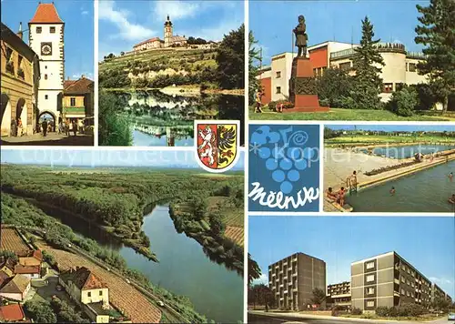 Melnik Tschechien Partie am Fluss Freibad Kat. Melnik