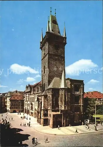 Prag Prahy Prague Rathausturm mit Erkerkapelle Kat. Praha