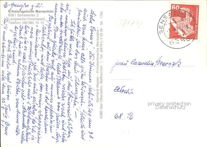 Langweiler Idar Oberstein Erholungsheim Marienhoeh Kat. Langweiler Nr