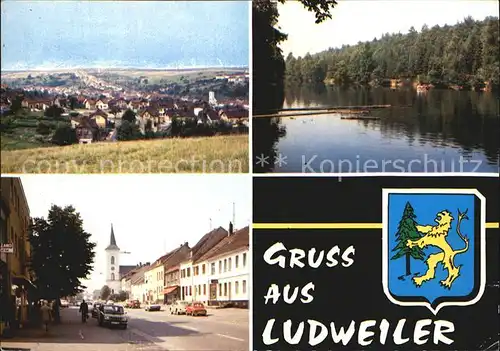 Ludweiler Teilansicht Weiher Hauptstrasse  Kat. Voelklingen