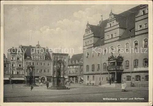 Wittenberg Lutherstadt Markt und Rathaus Kat. Wittenberg