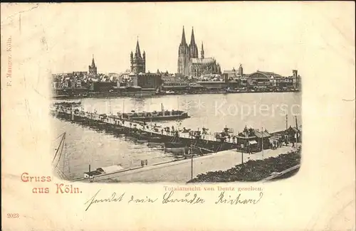 Koeln Rhein Dom Schiffsbruecke Deutz Kat. Koeln