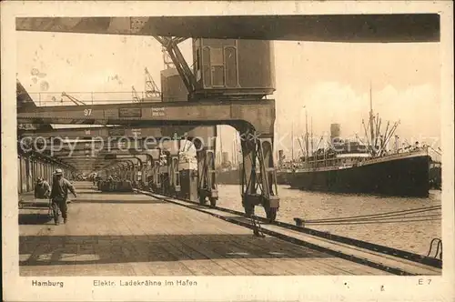 Hamburg Elektrische Ladekraene Hafen Kat. Hamburg