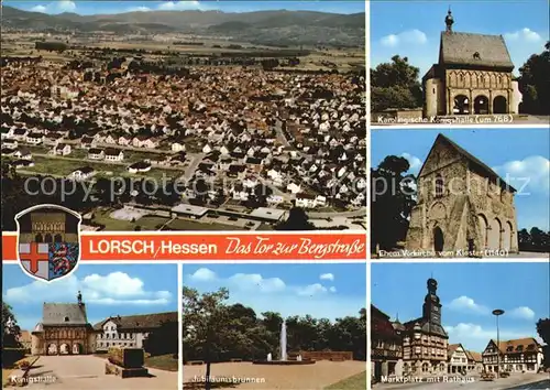 Lorsch Hessen Jubilaeumsbrunnen Marktplatz Rathaus  Kat. Lorsch