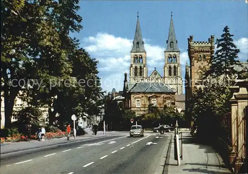 Landau Pfalz Schloessl mit Blick zur Marienkirche Kat. Landau in der Pfalz