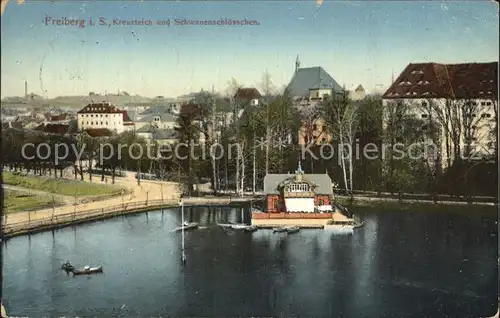 Freiberg Sachsen Kreuzteich Schwanenschloesschen Kat. Freiberg