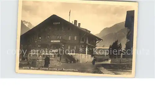 Maloja GR Osteria vecchia und Seganinihaus Kat. Maloja Graubuenden