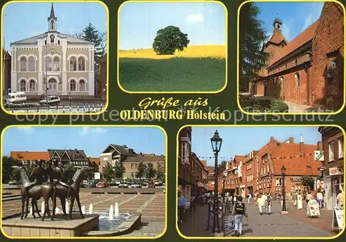 Oldenburg Holstein Pferdedenkmal Rathaus St Johannis Kat. Oldenburg in Holstein