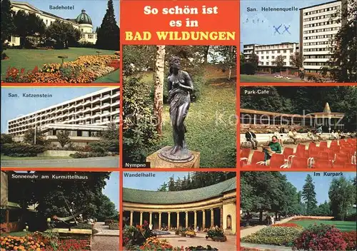 Bad Wildungen Badehotel Sanatorium Katzenstein Helenenquelle Kurpark Sonnenuhr Kat. Bad Wildungen