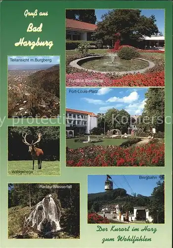 Bad Harzburg Burgberg Fontaene Stadtmitte Wildgehege Radau Wasserall Kat. Bad Harzburg