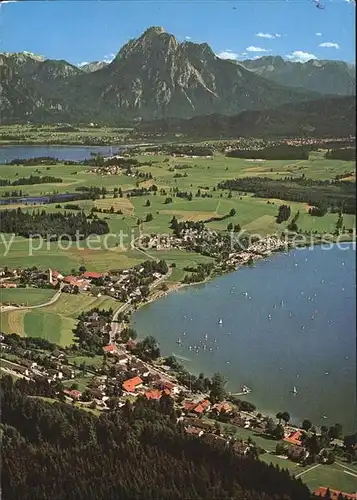Hopfen See Fliegeraufnahme mit Allgaeuer und Tiroler Alpen Kat. Fuessen