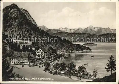 Urfeld Walchensee Hotel Post und Jaeger Kat. Kochel a.See