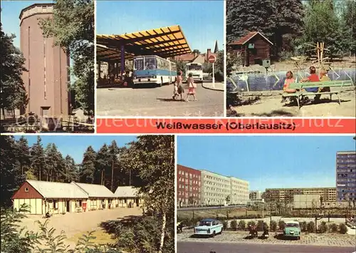 Weisswasser Oberlausitz Wasserturm Busbahnhof Tierpark Pionierlager  Kat. Weisswasser