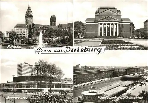 Duisburg Ruhr Rathaus Mercatorhalle Stadttheater Hauptbahnhof Kat. Duisburg