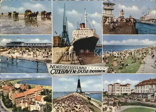 Cuxhaven Duhnen Nordseebad Hafen Strand Faehrschiff Panoramen