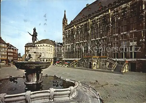 Bad Aachen Rathaus Kaiser Karl Brunnen