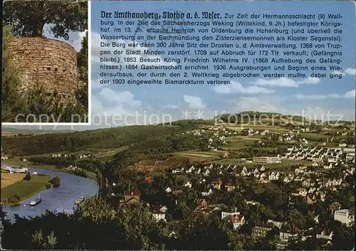 Vlotho Amthausberg Burgmauer Winterberg Luftaufnahme Kat. Vlotho