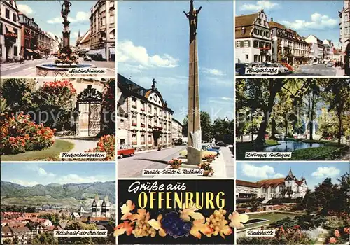 Offenburg Neptunbrunnen Hauptstrasse Vinzentiusgarten Stadthalle Zwinger Anlagen Kat. Offenburg