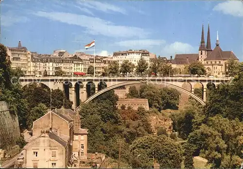 Luxembourg Luxemburg Pont Adolphe Kathedrale Tal Petrusse Kat. Luxembourg