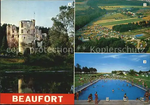 Beaufort Befort Luxembourg Schloss Camping Schwimmbad Kat. Echternach