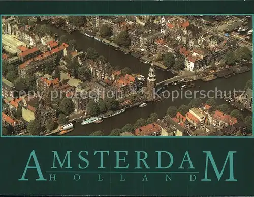 Amsterdam Niederlande Fliegeraufnahme Oude Schans met Montelbaanstoren Kat. Amsterdam