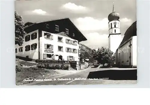 St Gallenkirch Vorarlberg Gasthof Pension Gemse Kirche Kat. St. Gallenkirch