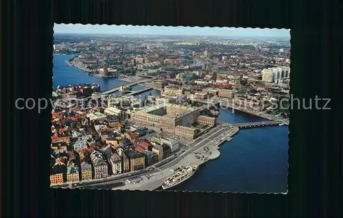 Stockholm Zentrum Luftaufnahme Koenigspalast Kat. Stockholm