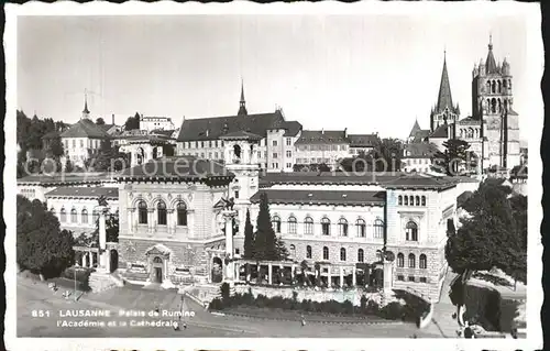 Lausanne Ouchy Palais de Rumine Academie et la Cathedrale Kat. Lausanne