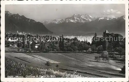 Blonay Chateau et Dents du Midi Kat. Blonay