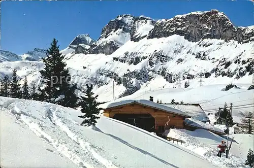 Kandersteg BE Sesselbahn Stock Sunnbuehl Bergstation Restaurant Roter Trotz Felsenhorn Weisse Fluh Kat. Kandersteg