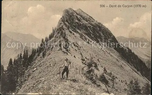 Dent de Corjon Gipfel Bergsteiger Kat. Dent de Corjon