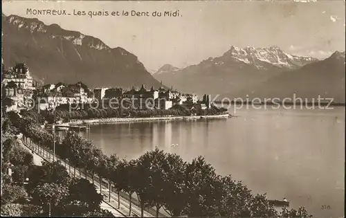 Montreux VD Les quais et la Dent du Midi Kat. Montreux