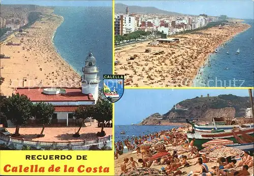 Calella Fliegeraufnahme Strand Leuchtturm  Kat. Barcelona