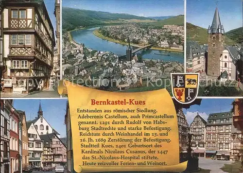 Bernkastel Kues Moselpartie Fliegeraufnahme Fachwerk Kat. Bernkastel Kues