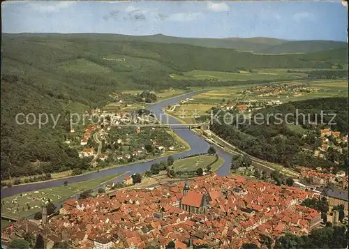 Hann. Muenden Fliegeraufnahme Dreifluessestadt Werra Fulda Weser Kat. Hann. Muenden