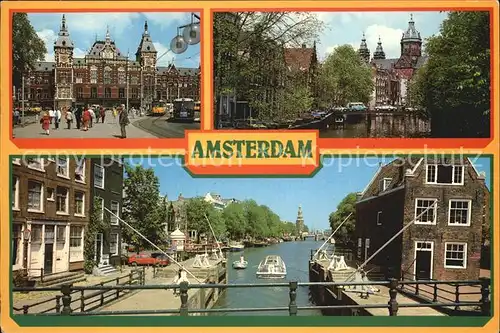 Amsterdam Niederlande Sehenswuerdigkeiten der Stadt Kanal Bruecke Kat. Amsterdam