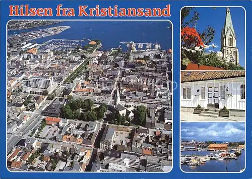 Kristiansand Fliegeraufnahme Kirche Hafen Kat. Kristiansand