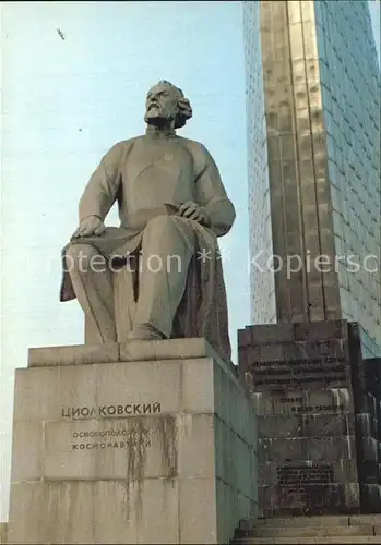 Moscow Moskva Sculpture K. Tsiolkovsky at the monument to cosmonauts Kat. Moscow