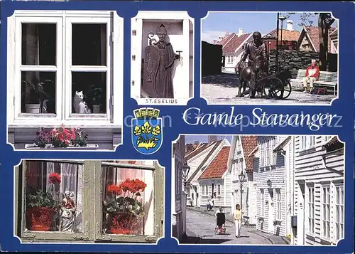 Stavanger Partier fra Gamle Stavanger Altstadt Denkmal Statue Kat. Stavanger