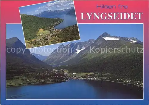 Lyngseidet Landschaftspanorama Gebirge Fliegeraufnahme Kat. Norwegen