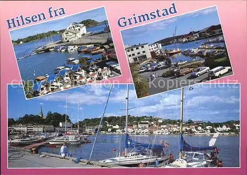 Grimstad Havnepartier Hafen Segelyachten Kat. Grimstad