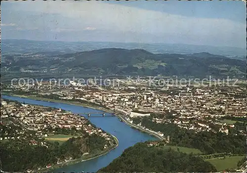 Linz Donau Fliegeraufnahme  Kat. Linz