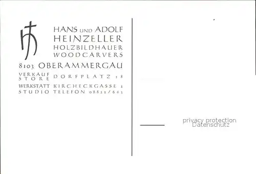 Oberammergau Hans und Adolf Heinzeller Holzbildhauer Fassadenmalerei Kat. Oberammergau