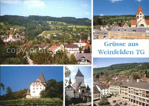 Weinfelden Panorama Kirche Schloss Teilansicht Kat. Weinfelden